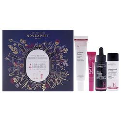Zestaw do wciągania i przeciwstarzeniowego NOVEXPERT dla kobiet - 4 szt. 1,6 uncji woda micellarna z hialuronem, 1 uncja serum wzmacniacza kwasów hialuronowych, 1,35 uncji krem do rozpychania, 0,27
