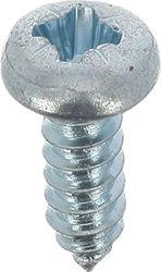 Plaatschroeven, roestvrij staal, A4, cilindrisch, gebogen, Pozidrive, 4,2 mm x 13 mm, DIN 7981, zink, wit, 50 stuks