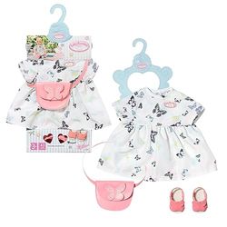 Baby Annabell Deluxe Butterfly Dress - to Fit 43cm Baby Annabell Dolls - Deluxe Set Includes Beautiful Dress, Bag, Sandals and Clothes Hanger - Suitable for Children Aged 3+ Years - 706701 Multicolor