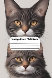 Composition Notebook: Cute Cat Composition Notebook and Diary 160 Pages, Lined Paper, Journal Writing, Cute Cat Cover, 6x9 Page Size, Gift for Anyone