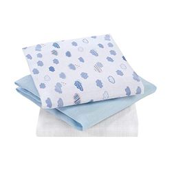 Clevamama bambu muslin tygset – blå (3 st.),