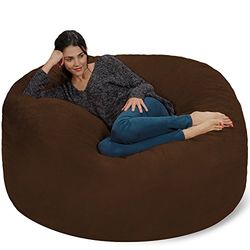 Chill Sacks Bean Bag Stoel: Giant Memory Foam Meubeltassen en Grote Luier - Grote Bank met Enorme Water Resistant Zachte Micro Suede Cover - Chocolade, 5 Voeten