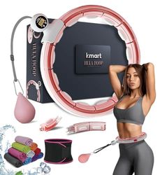 Anello Hula con cerchi intelligenti, Hula Circle staccabile per fitness con 360 gradi di massaggio con sfera di rotazione automatica, ginnastica, fitness per adulti per perdita di peso (rosa)