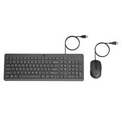 HP 150 Wired Mouse and Keyboard Combo. 1600 DPI, Ergonomically Designed and Quiet Performance, F12 Functions, LED Indicators, USB-A Connection