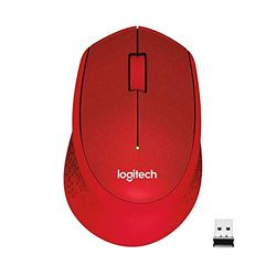 Logitech M330 SILENT PLUS Mouse Wireless, 2,4 GHz con Ricevitore USB Nano, Tracciamento Ottico 1000 DPI, Durata Batteria di 2 Anni, Compatibile con PC, Mac, Laptop, Chromebook - Rosso