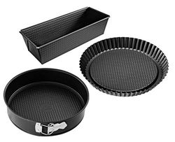 zenker 3995 set 3 moules gâteaux des, Acier avec revêtement anti-adhésif ilag, Noir