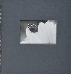 Pagna 12156-10 Passepartout spiralalbum 240 x 250 mm 50 sidor, linneband med Passepartout fotokartong vit med pergamin, grå