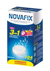 Novafix - Tabletas Limpiadoras Triple Acción - Para prótesis dentales y aparatos de ortodoncia - Caja con 104 unidades (formato económico)