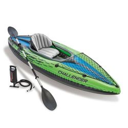 Intex - 68305NP - Set Kayak Challenger K1 - 1 Pers (Inclus Rame Et Gonfleur)