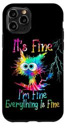 Carcasa para iPhone 11 Pro Funny Black Cat It's Fine I'm Fine Everything is Fine