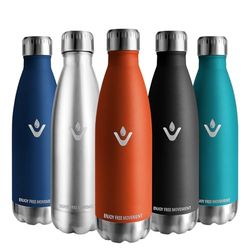 Vikaster Bottiglia termica, 500ml Borraccia, Borraccia acciaio inox Mantiene Caldo per 12 Ore/Freddo 24 Ore, Borracce Senza Perdite, Borraccia Adatto Bambini, Adulto, Scuola, Outdoor
