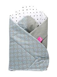 Omslagdeken, babyhoorntje, babynest met KOKOS-inlay, met anti-allergische vulling, Öko-Tex Standard 100 - schepen blauw
