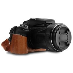MegaGear Ever Ready - Capa para Nikon Coolpix P1000 (com correia) cor castanho-escuro