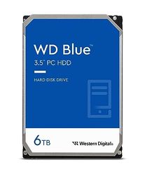 WD Blue 6TB per Desktop, Hard Disk interno da 3.5”, 5400 RPM Class, SATA 6 GB/s, Cache da 256 MB, Garanzia 2 anni