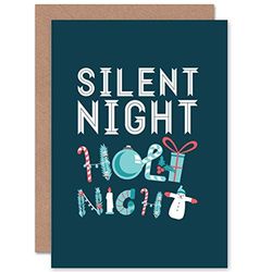 Wee Blue Coo CARD CHRISTMAS XMAS SILENT NIGHT SONG LYRICS GIFT