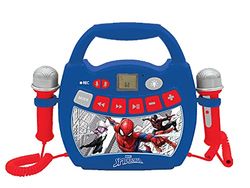 Lexibook, Spider-Man, Portable karaoke digital player for kids, Microphones, Light effects, Bluetooth®, Record and voice changer functions, Blue, MP320SPZ