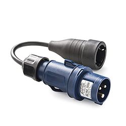 FAMATEL - Adaptateur industriel-domestique || Fiche 2P+T | 16A | 220V || Prise 2P+TTL | 16A | 250V || Avec câble de 25 mètres | Bleu