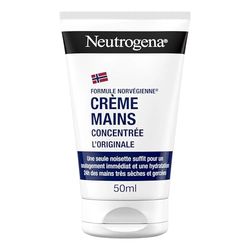 Neutrogena – Crème Mains Concentrée L'Originale Formule Norvégienne (tube de 50 ml) – Crème hydratante pour mains très sèches et gercées – Soulagement immédiat et hydratation 24 h