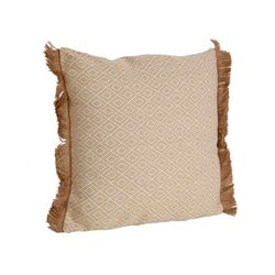 Romimex Kussen beige met franjes, 45 x 10 x 45 cm