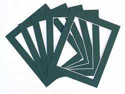 Frame Company Pack of 10 Bottle Green Mounts 12x10 for 6x4 inch *Choice of Colours*