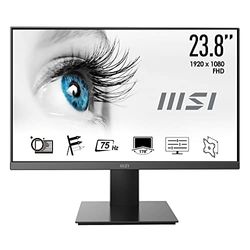 MSI PRO MP241X 23.8" Monitor, FHD (1920 x 1080), 75Hz, VA, 4ms, HDMI, VGA, Anti-Glare, Anti-Flicker, Less Blue light, TÜV Certified, VESA, Black