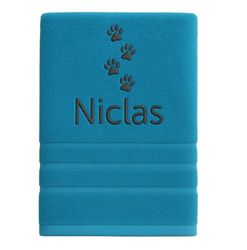 Asciugamano personalizzato con nome splendidamente ricamato Asciugamano da bagno Asciugamano in cotone 100% Asciugamano da bagno con nome (100 x 50 cm, Zampe)