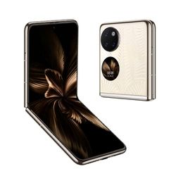 HUAWEI P50 Pocket Premium Opvouwbare smartphone, 3D-microsculptuur-design, ultra-spectrum camera, 6,6 inch OLED-display, zonnewering, 12GB + 512GB, goud + [exclusief + 5 EUR Amazon voucher ]