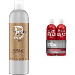 Bed Head for Men by Tigi Clean Up, shampooing quotidien pour Homme, pour cheveux normaux, 750 ml & Urban Antidotes Resurrection, shampooing et après-shampooing pour cheveux abîmés, lot de 2 x 750 ml