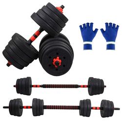 Mobiclinic®, Manubri regolabili 30 kg, 2 in 1, Set di Pesi, Manubri, Barra di Collegamento, Portatile, Impugnatura Antiscivolo, Maxifit, Palestra Domestica, Fitness