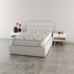 Topper Singolo 80x195 Made in Italy Tessuto con Trattamento Antiacaro, Antibatterico e Antifungino per Massimo Comfort