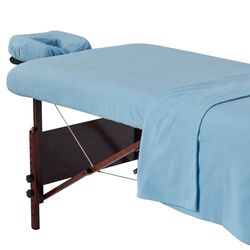 Master Massage Deluxe - Set di lenzuola in flanella, 3 pezzi, colore: Azzurro cielo