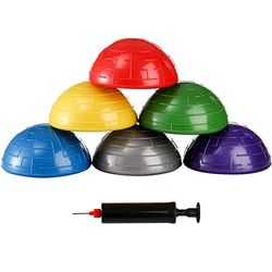 Fasmov 6 Pack Balance Pod, Balance Trainer Dots voor Squat Touch Downs, Core Body Balancing, Opblaasbare Stepping Pads, 1 Handpomp