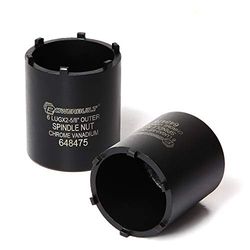 Powerbuilt Spindel Socket, 6 buitenste zwart, 6 Lug, verwijder spindelmoeren, 2-5 inch buitenkant, Ford Chevy GMC Bronco Trucks - 648475