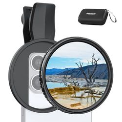NEEWER 67mm Filtro ND Variabile a Clip Compatibile con iPhone, Filtro Densità Neutra ND2-32 per Lente Telefono, Accessori Fotografia Compatibile con iPhone 16 15 Pro Max Plus 16e 14 13 mini 12, FL-B25