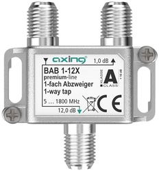 Axing BAB 1-12X 1-voudige aftakker, 12 dB 5-1800 MHz, tv data internet, kabeltelevisie