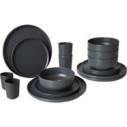 Bo-Camp - Industrial - Vajilla - Patom - 16 Piezas - Antracita