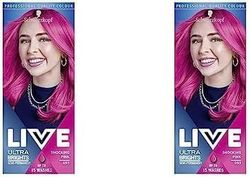 Schwarzkopf LIVE Ultra Brights Or Pastels, Vibrant Semi-permanent Pink Hair Dye, Lasts Up to 15 Washes, Shocking Pink 093, 1 Count(Pack of 2)