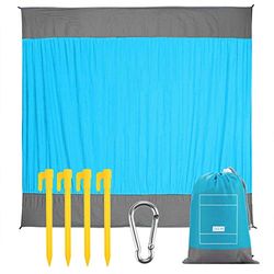 EXTSUD Alfombras de Playa Manta de Picnic Impermeable con 4 Esquinas de Fijación, Ideal para la Playa Acampar Picnic y Otra Actividad al Aire Libre, 210 x 200 cm