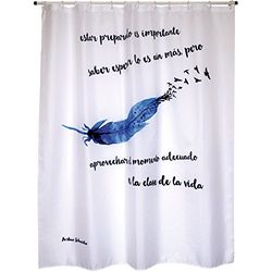 MSV "Premium Pluma Polyester Shower Curtain, Multi-Colour, 180 x 200 cm