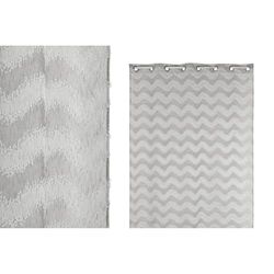 CORTINA POLIESTER 140X260X260 BORDADA BEIGE