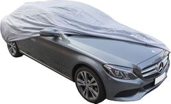 START - Cubierta De Coche Deluxe | Protección Contra Polvo y Lluvia | Fácil de Instalar | Dimensiones: 482 x 178 x 120 cm, Gris, Polipropileno y PEVA