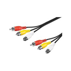 goobay 50381-GB 50381 Composite Audio Video verbindingskabel; 3x RCA-stekker op 3x RCA-stekker,2,0m