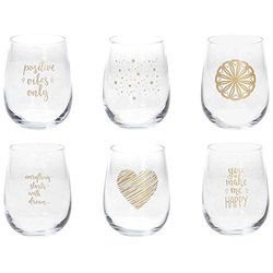 Tognana Dorado Lot de 6 verres 470 verres décorés effet or