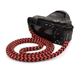 MegaGear MG1798 Tracolla in Cotone per Fotocamera DSLR, Nero E Rosso, Small-23cm/9inc Unisex