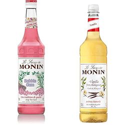 MONIN Premium Bubble Gum Syrup 700 ml & Premium Vanilla Syrup 1L