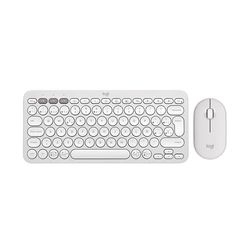 Logitech Pebble Keys 2 K380s, Teclado Bluetooth multidispositivo Pebble Mouse 2 M350s, estilizado ratón inalámbrico Bluetooth - Blanco