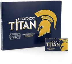 DORCO Titan Double Edge Razor Blades - Pack of 100 Stainless Steel Blades, Sharp and Durable, Fits All Standard Safety Razors, Precision Shaving Blades for Men