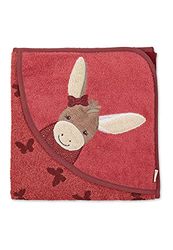 Sterntaler Emmily Serviette de Bain à Capuche Motif Papillons 100 x 100 cm, Rouge Clair