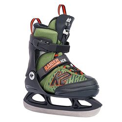 K2 Skates Raider Ice schaatsen voor jongens, groen-oranje, M (EU: 32-37 — UK: 13c-4 — MP: 19-23)