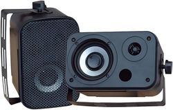 Pyle Sistema Altoparlanti Esterni con Cassa Audio Cablata, Coppia, Speaker Grado Marino 2 Vie 300 Watt Max, Woofer 8.9 Centimetri e Tweeter 2.5 Centimetri, Montaggio Universale per Parete o Soffitto